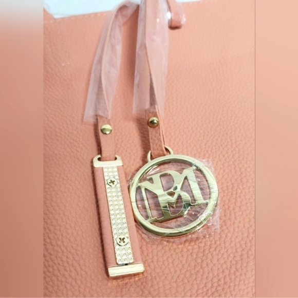 Badgley Mischka Orange Tote Bag with Floral Scarf - Picture 10 of 16